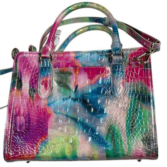 Brahmin Cami leather satchel in alligator design with top handle/cross NWT - Picture 3 of 7